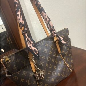 Louis Vuitton Monogram Tote with Pink Accents